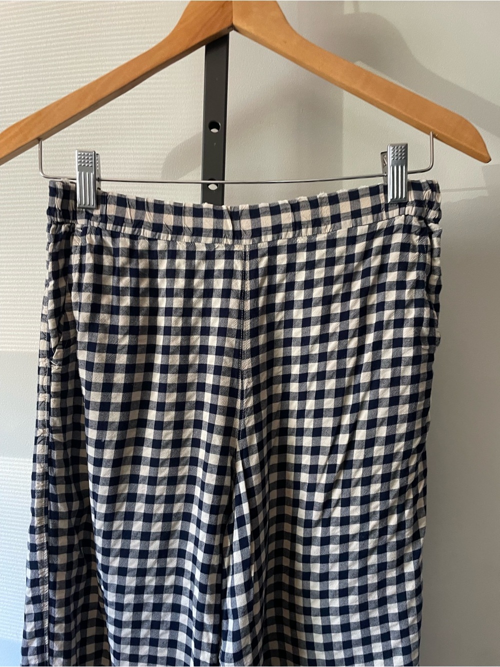 UNIQLO x Princesse Tam Tam Gingham Plaid Linen Blend Lounge Pants Wide Leg Small - Picture 3 of 7